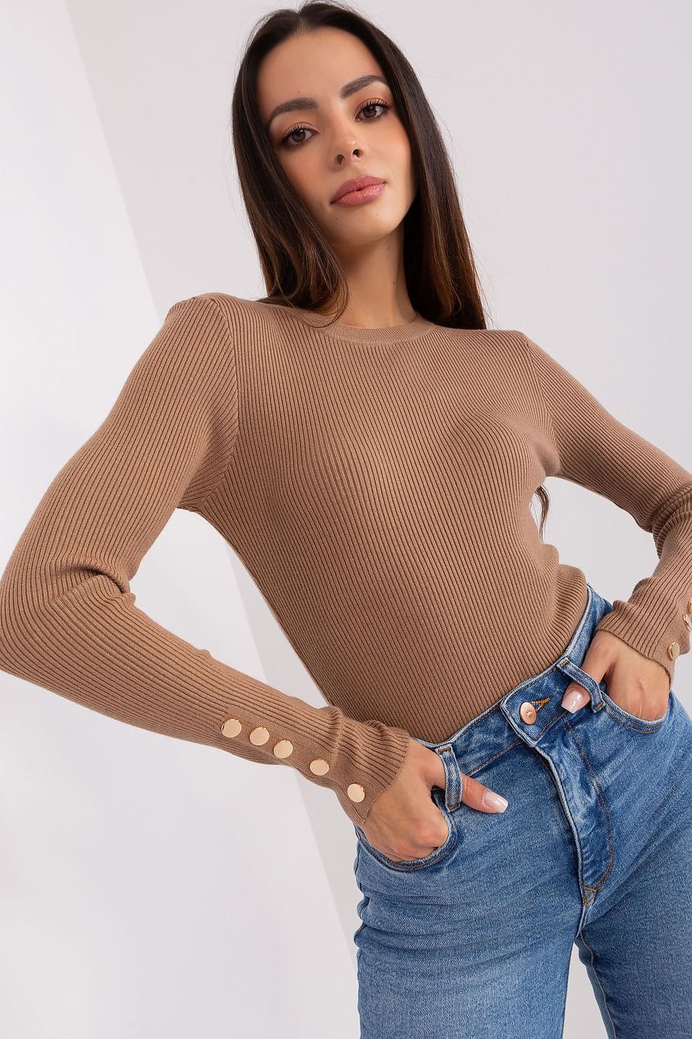 Berg-Feldt | Rippstrick Bluse mit Knöpfen Weich und Elegant Zeitloses Aussehen