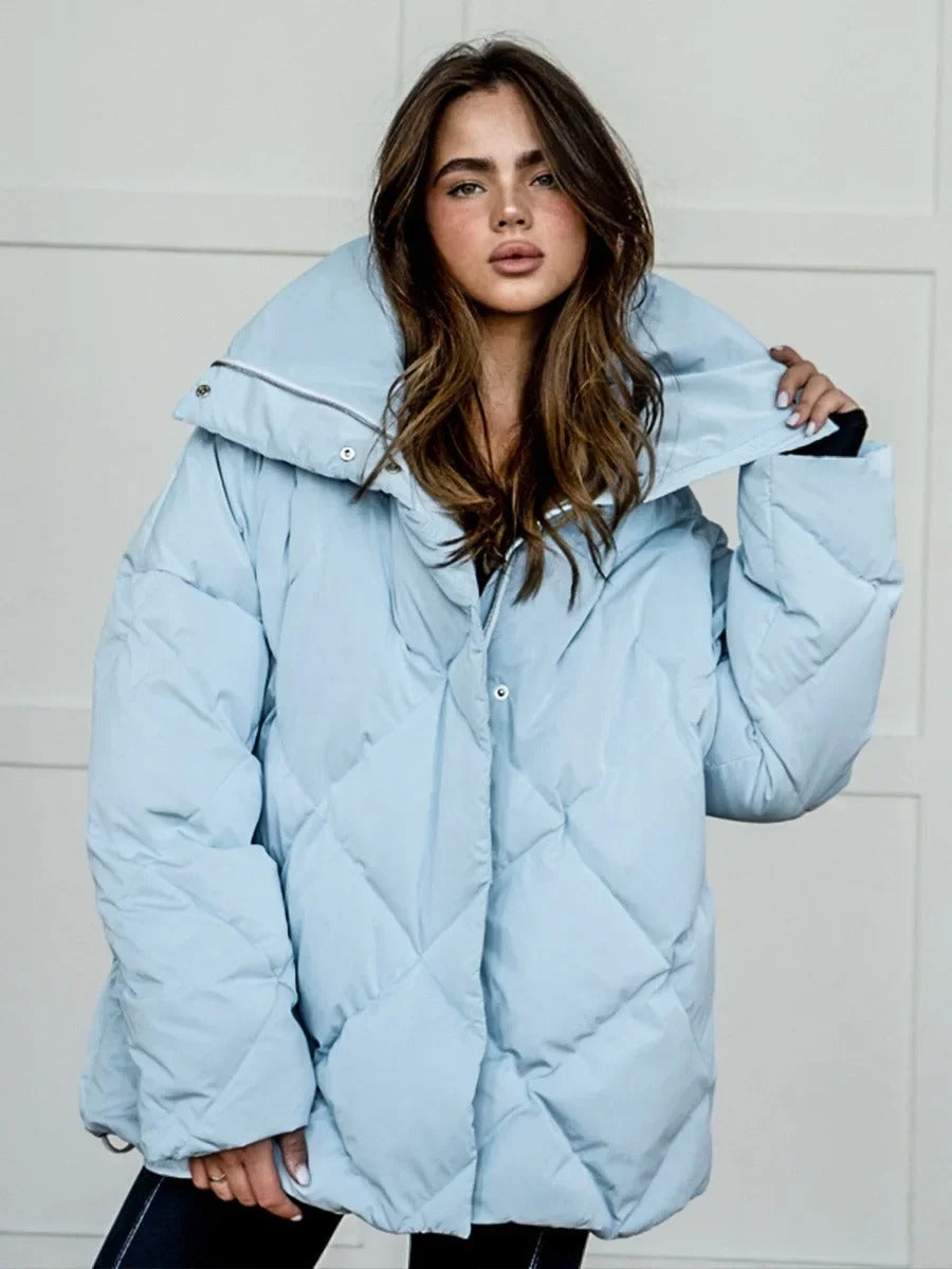 Berg-Feldt | Übergroße Pufferjacke mit Reißverschluss