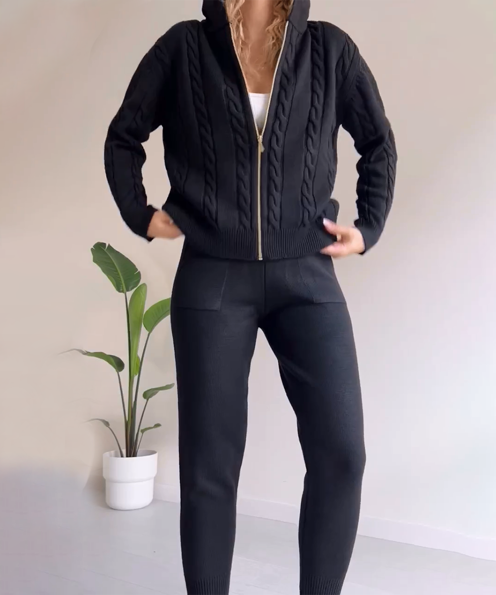 Berg-Feldt | Ensemble 2 pièces gilet et pull jacquard décontracté
