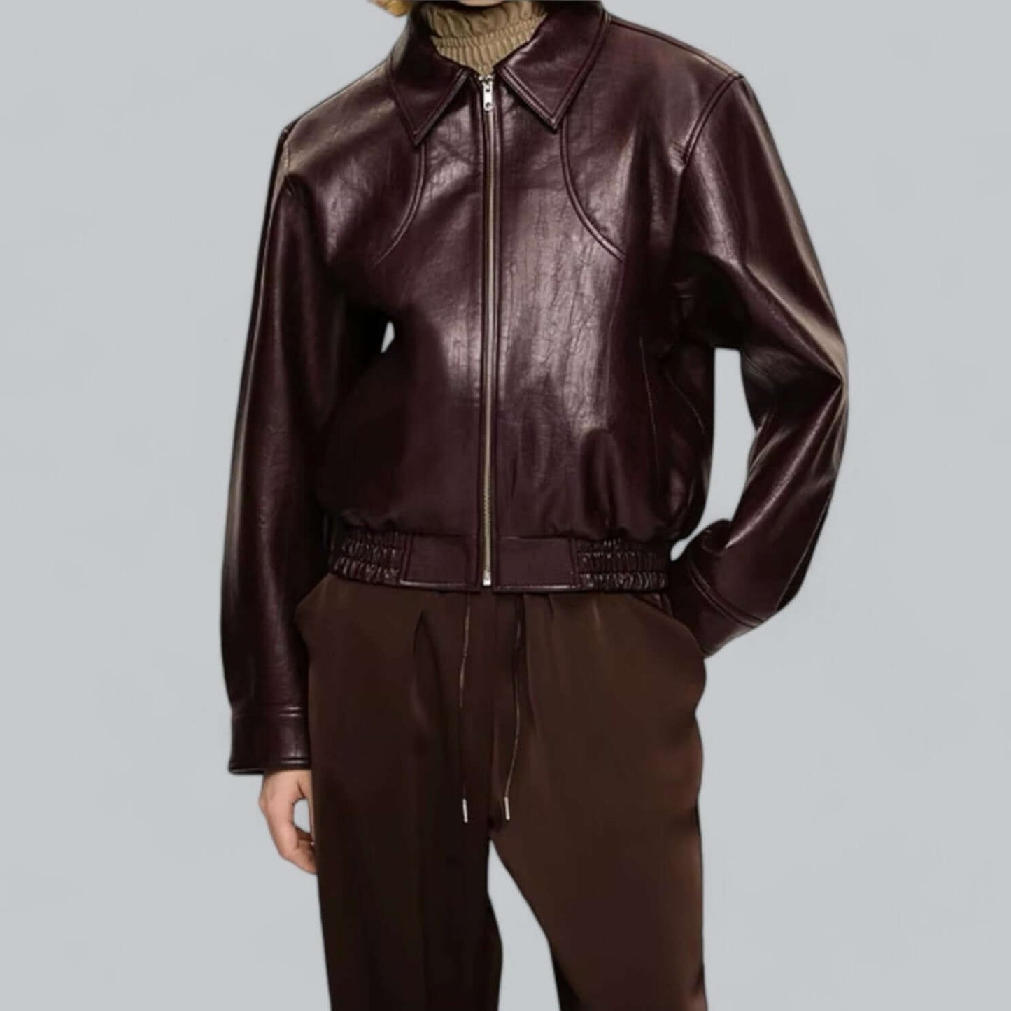 Berg-Feldt | Unisex Vintage Stil Lederlook Jacke