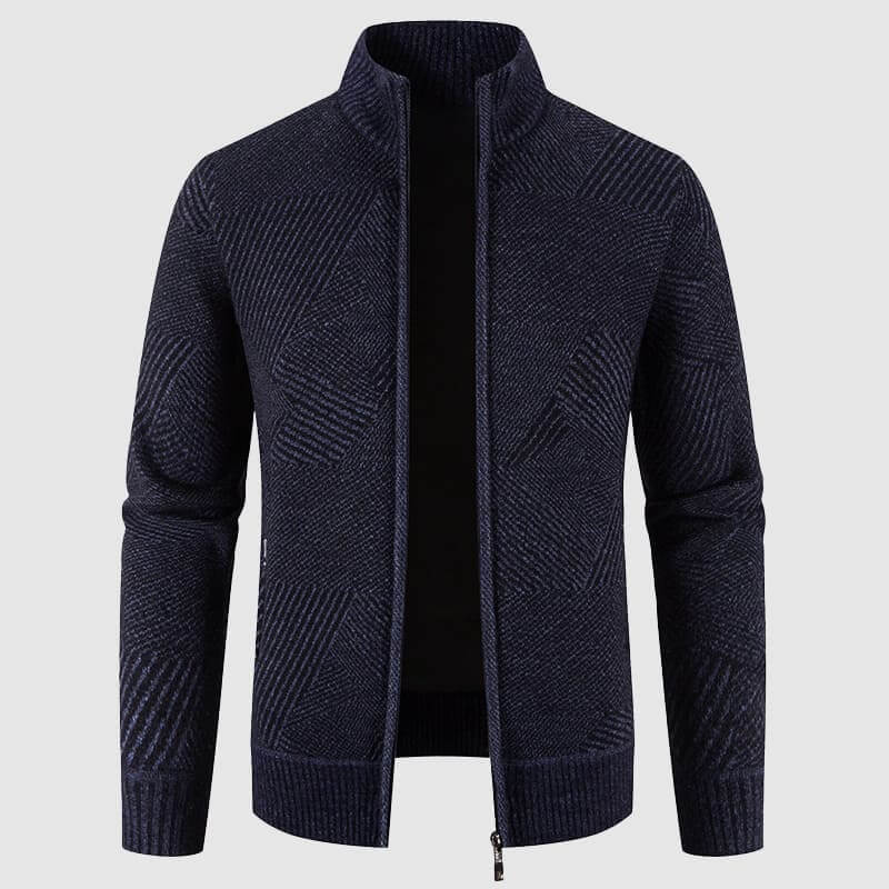 Berg-Feldt | Herren geometrisches Strick-Cardigan-Jacke