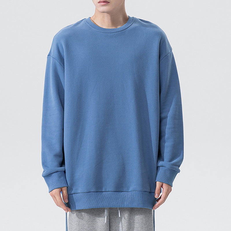 Sweat à capuche en velours ample Fudus pour couple, couleur unie, col rond