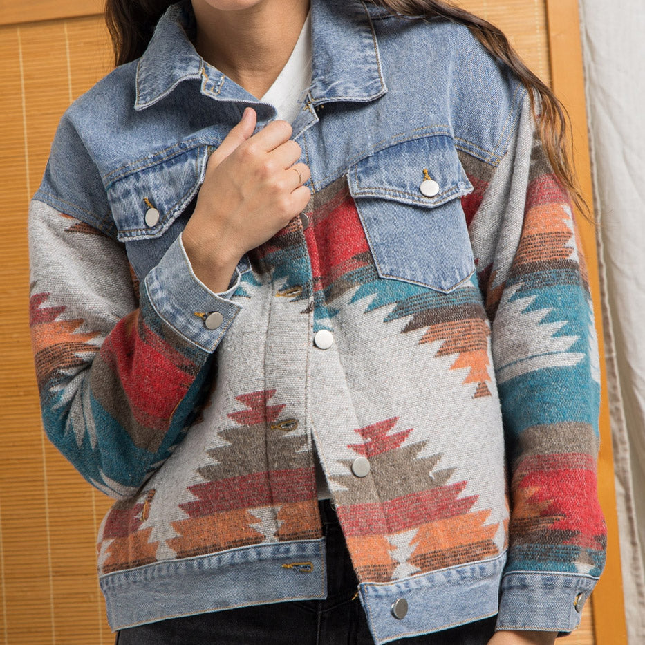 Berg-Feldt | Veste en jean d'inspiration western Unique et stylée Look bohème