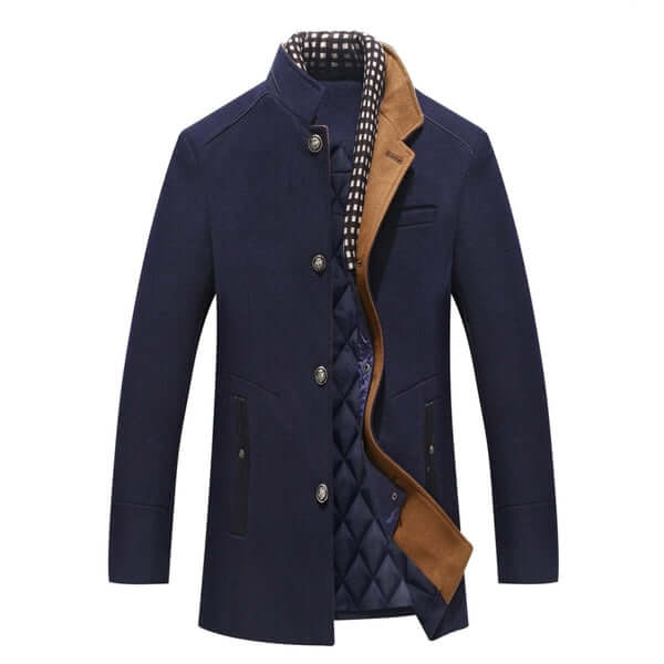 Berg-Feldt | Herren Slim Fit Woll Wintermantel