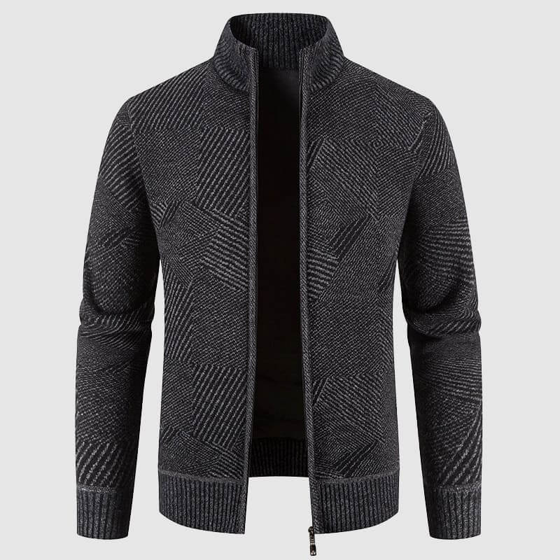 Berg-Feldt | Herren geometrisches Strick-Cardigan-Jacke
