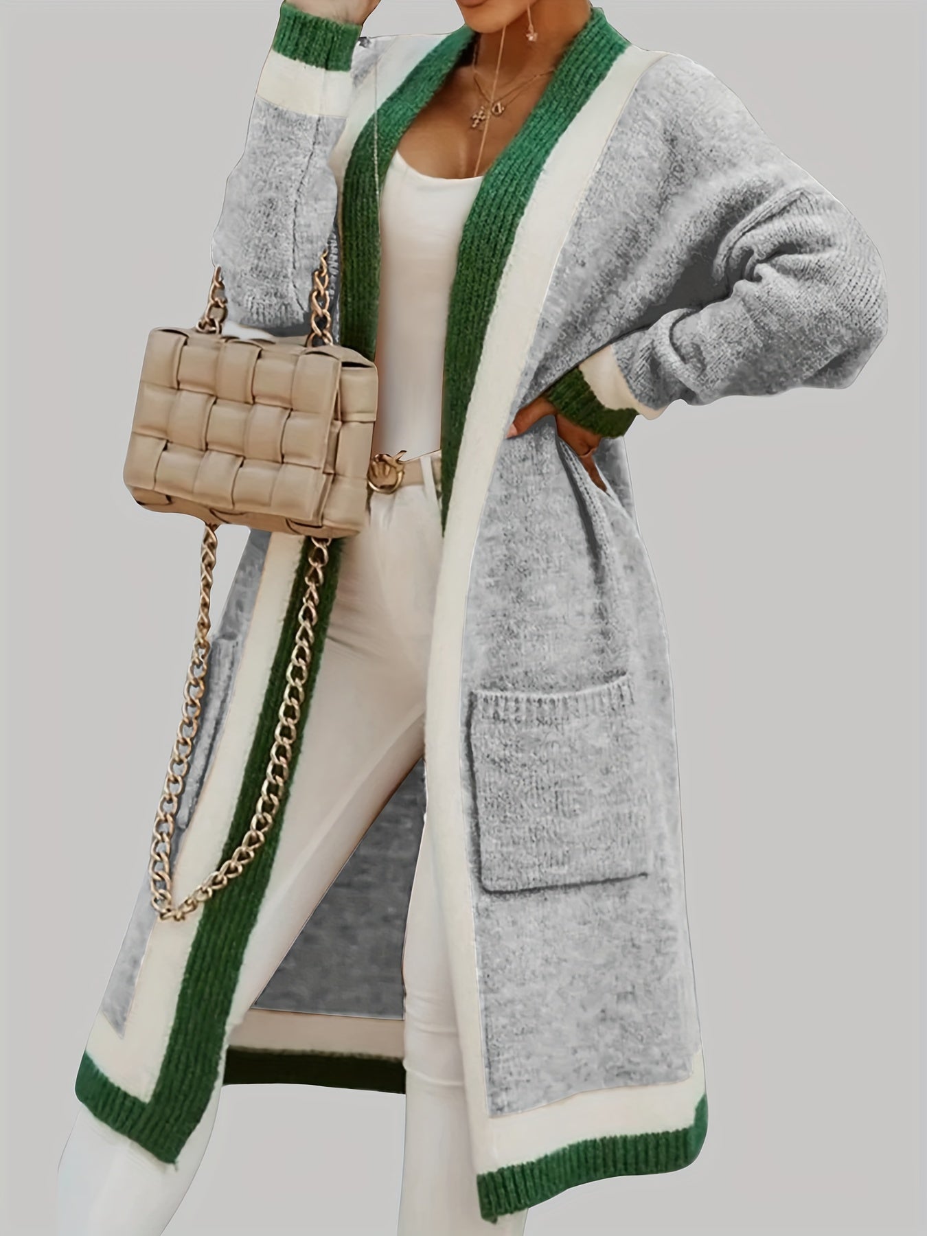 Berg-Feldt | Lange Strickcardigan Vintage Inspiration mit Herbstlichen Akzenten