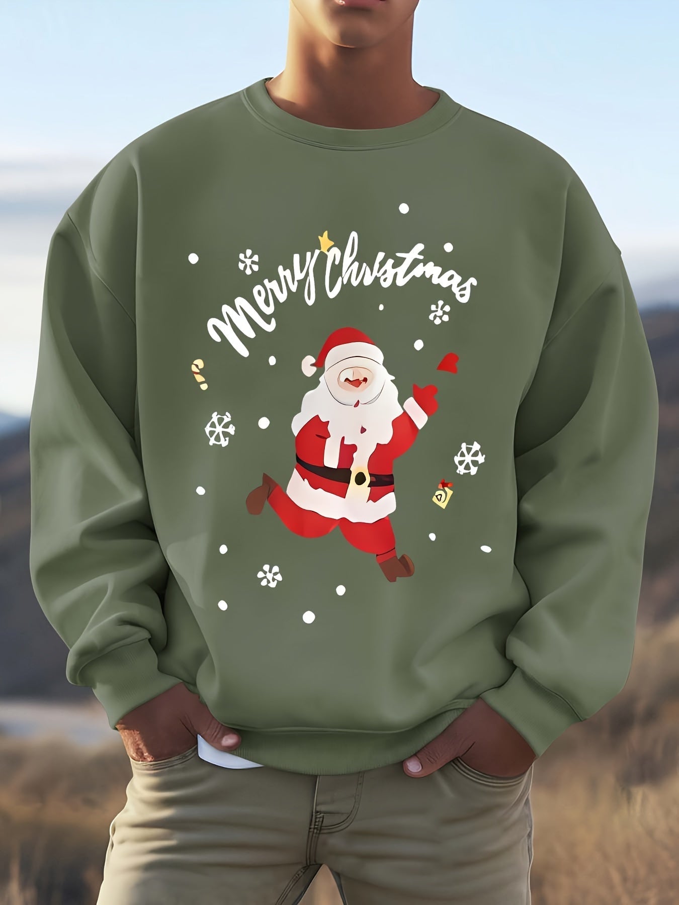 Berg-Feldt | Sweatshirt mit Weihnachtsmotiv Baumwolle Frohe Weihnachten Design