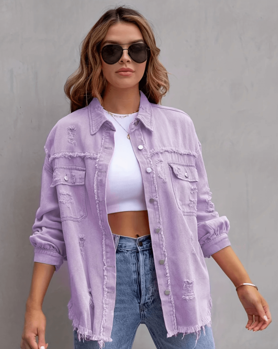 Berg-Feldt | Ripped Übergrösse Denimjacke