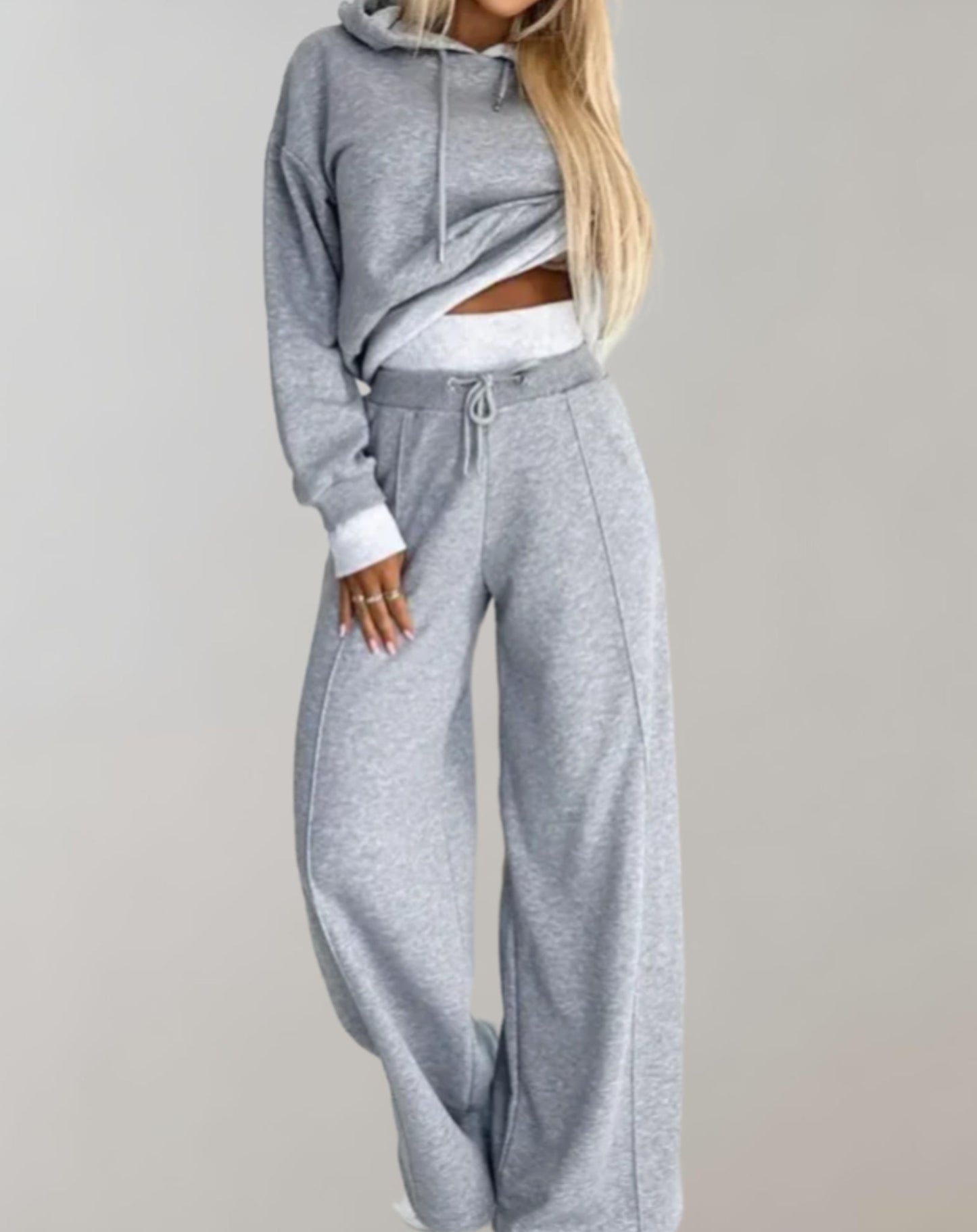 Ensemble confortable à capuche et pantalon large pour femmes - Ariane