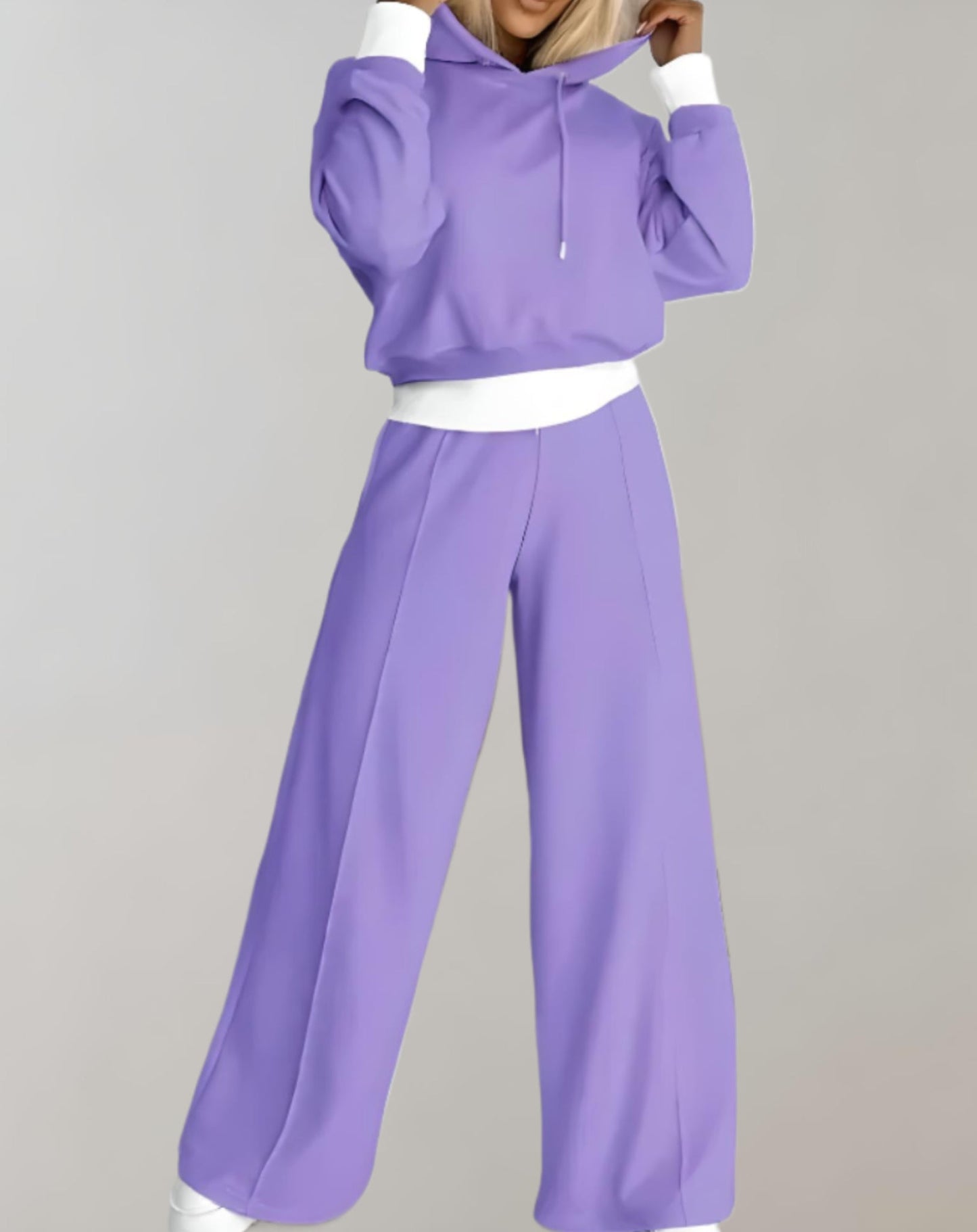 Ensemble confortable à capuche et pantalon large pour femmes - Ariane
