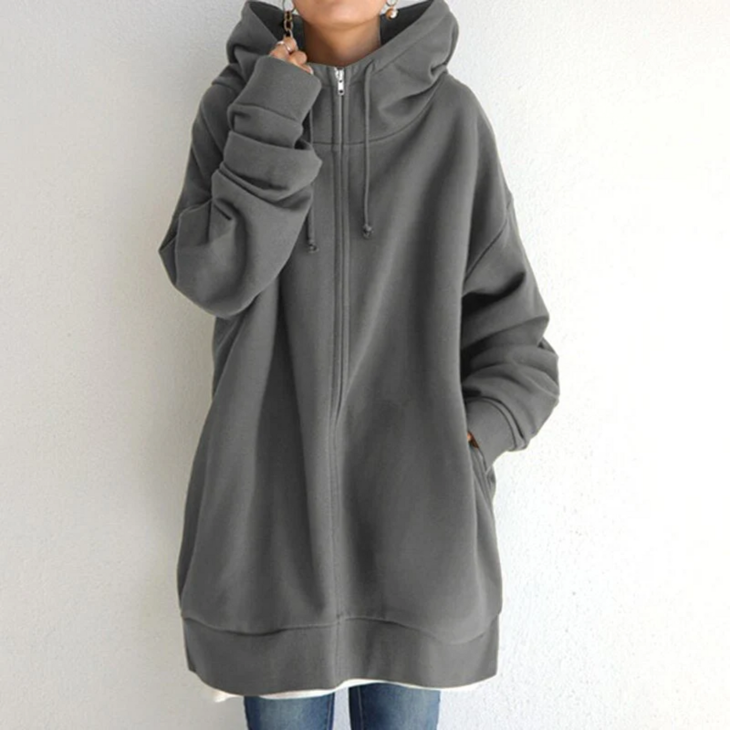 Fudus Pull à capuche grande taille pour femme