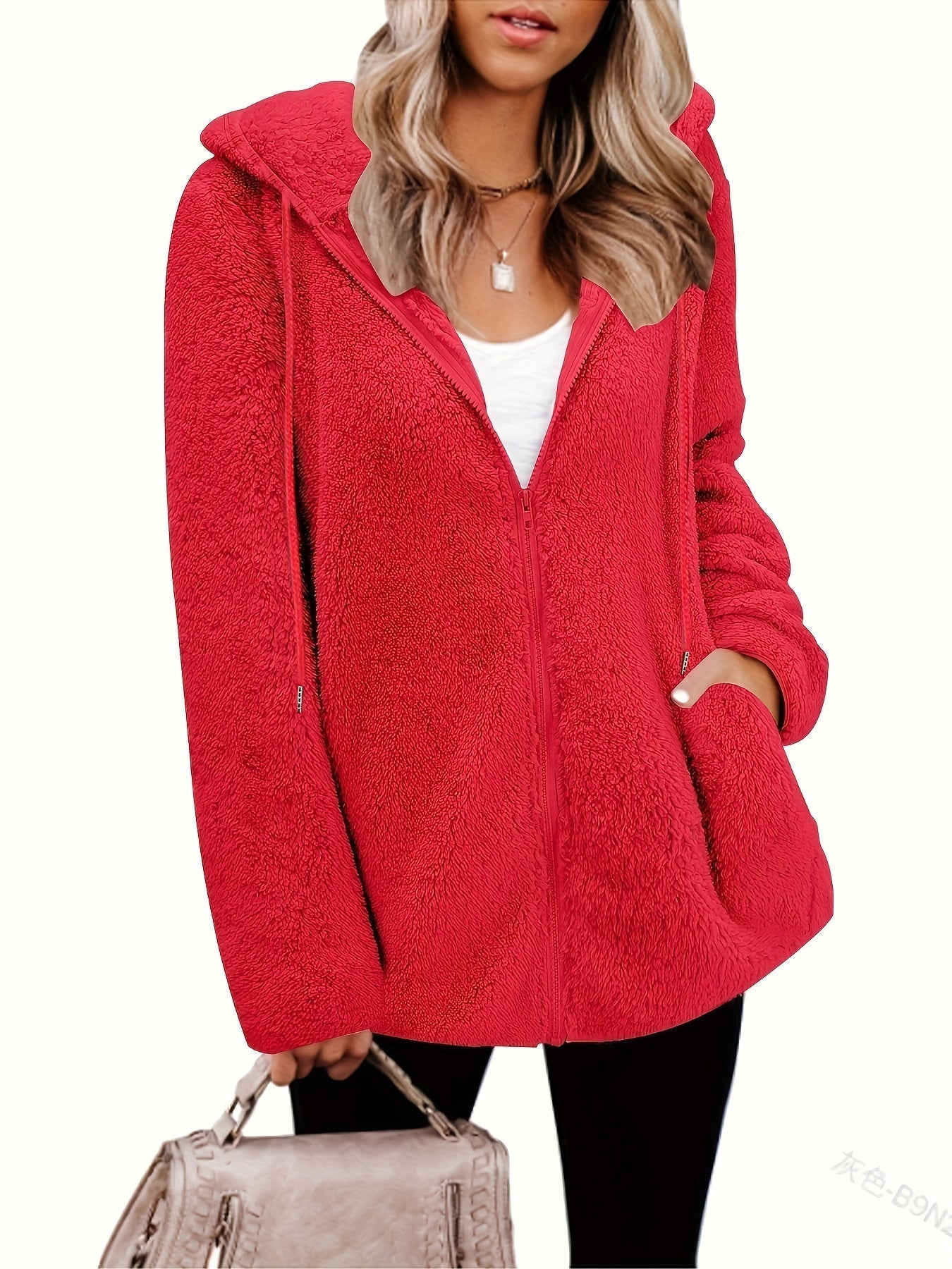 Berg-Feldt | Leichtgewicht Teddyjacke mit Kapuze Polyester Warm und Bequem