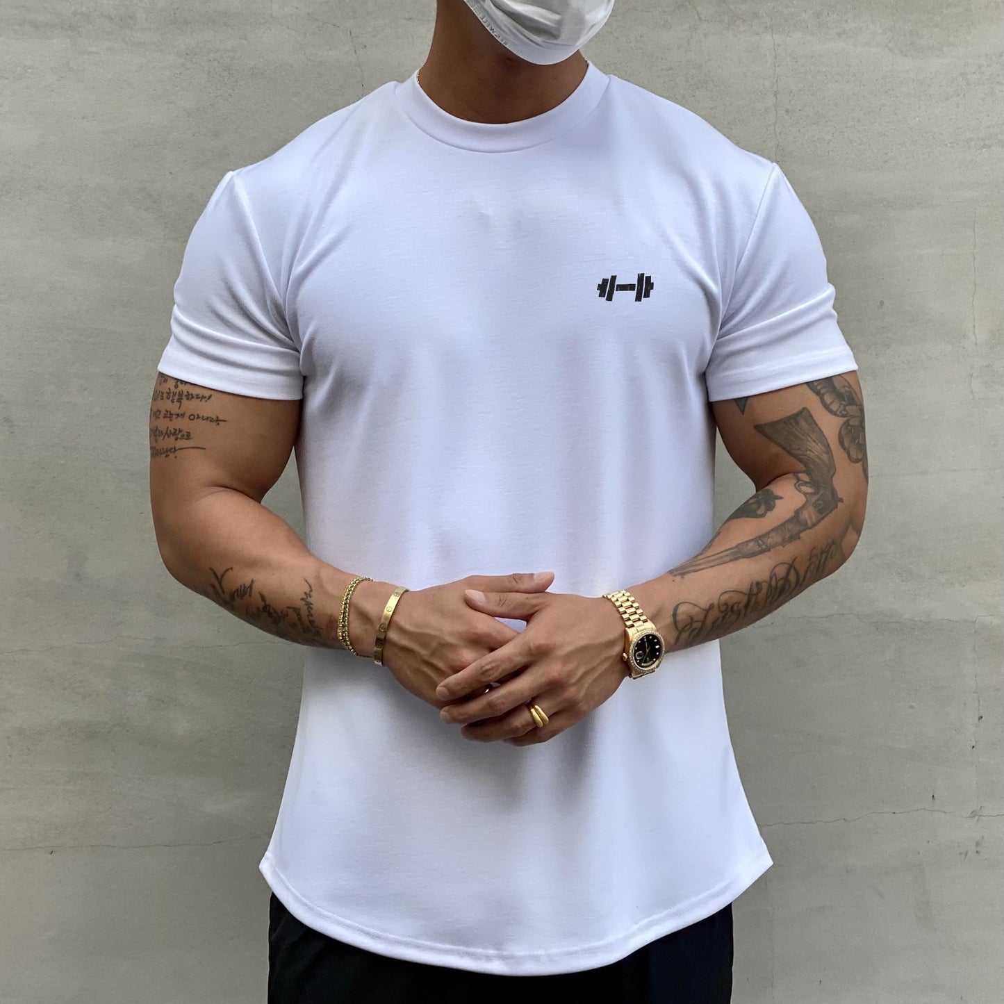 Fudus Slim Fit American Muscle Crew Neck Short Sleeve Shirt