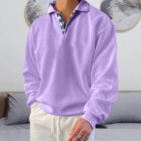 Pull à capuche Bruno pour homme, à manches longues et col en V