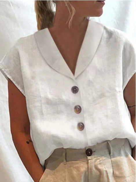 Haut en coton et lin pour femme de Fudus