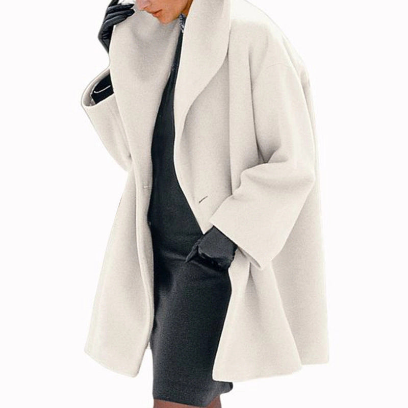 Berg-Feldt | Oversized Wollmantel Offene Front Eleganter Komfort