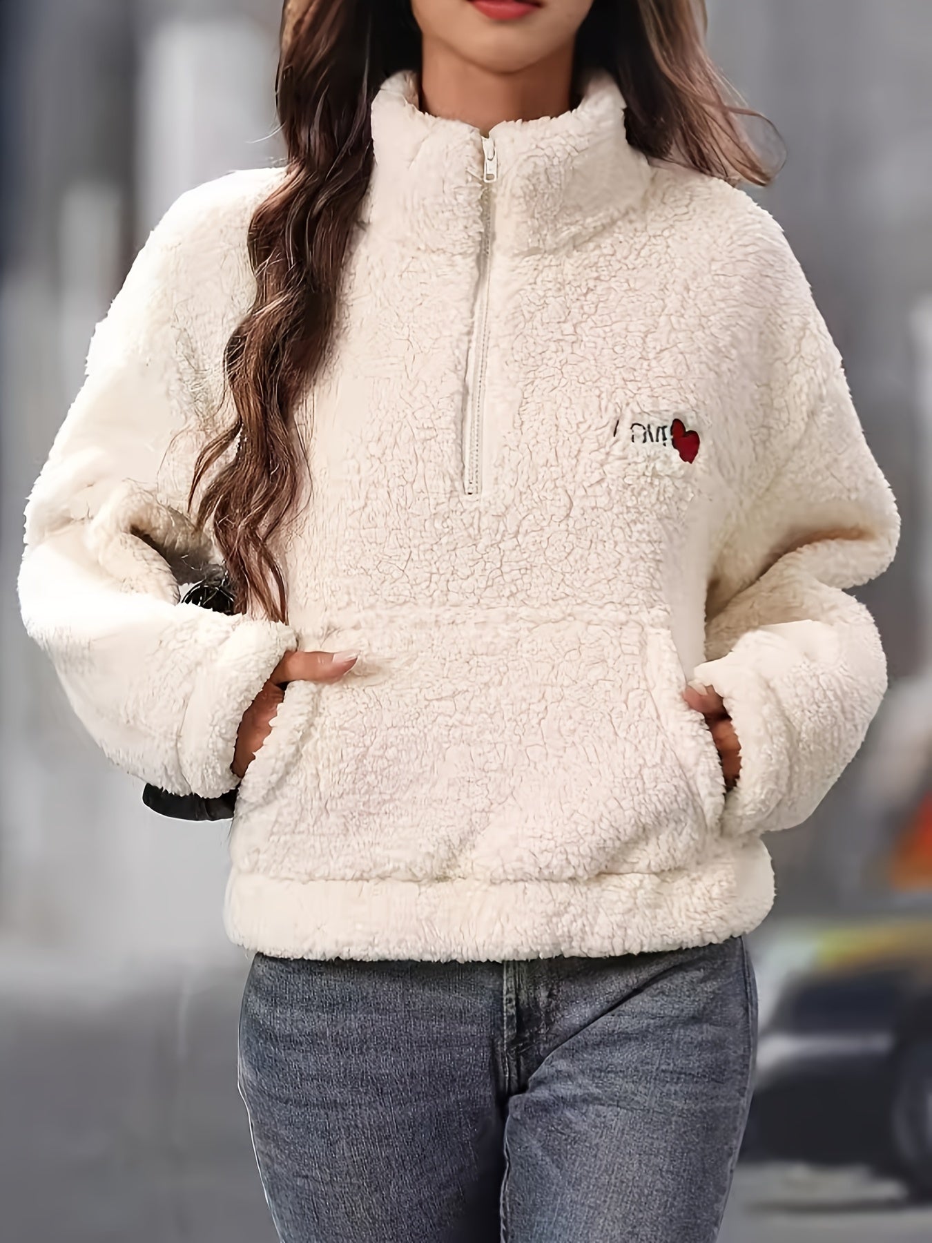 Berg-Feldt | Leichtgewicht Teddy Pullover mit Reißverschluss Polyester Weich und Warm
