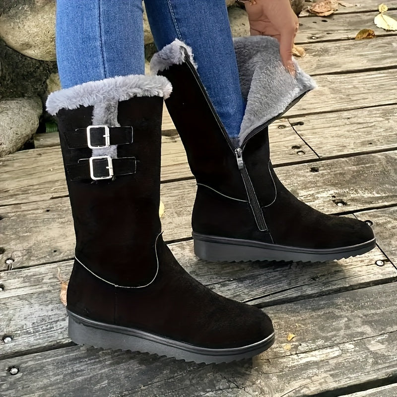 Berg-Feldt | Verstärkte Samt Mittelrohr Schnee Stiefel