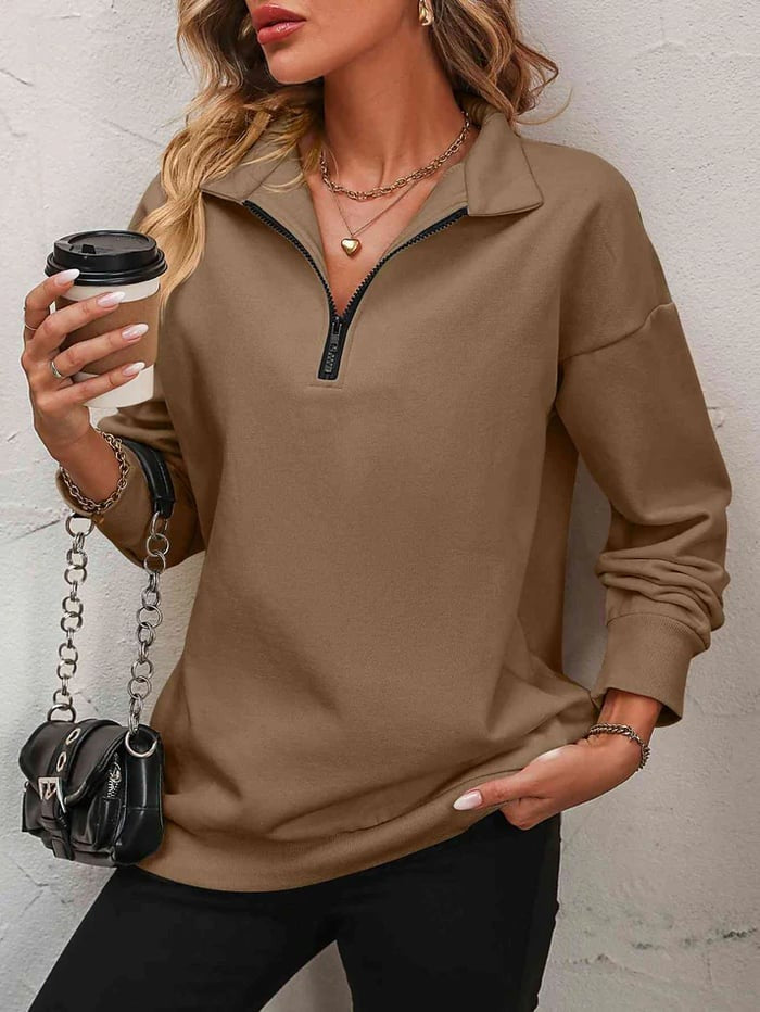 XENIA: Langarm-Pullover mit Reißverschluss