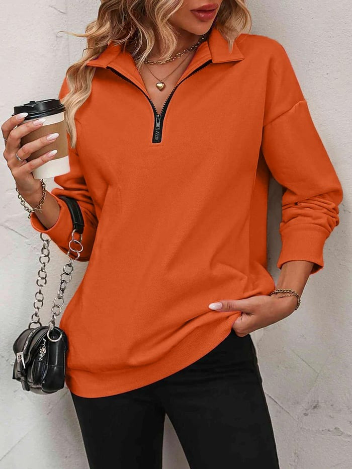 XENIA: Langarm-Pullover mit Reißverschluss