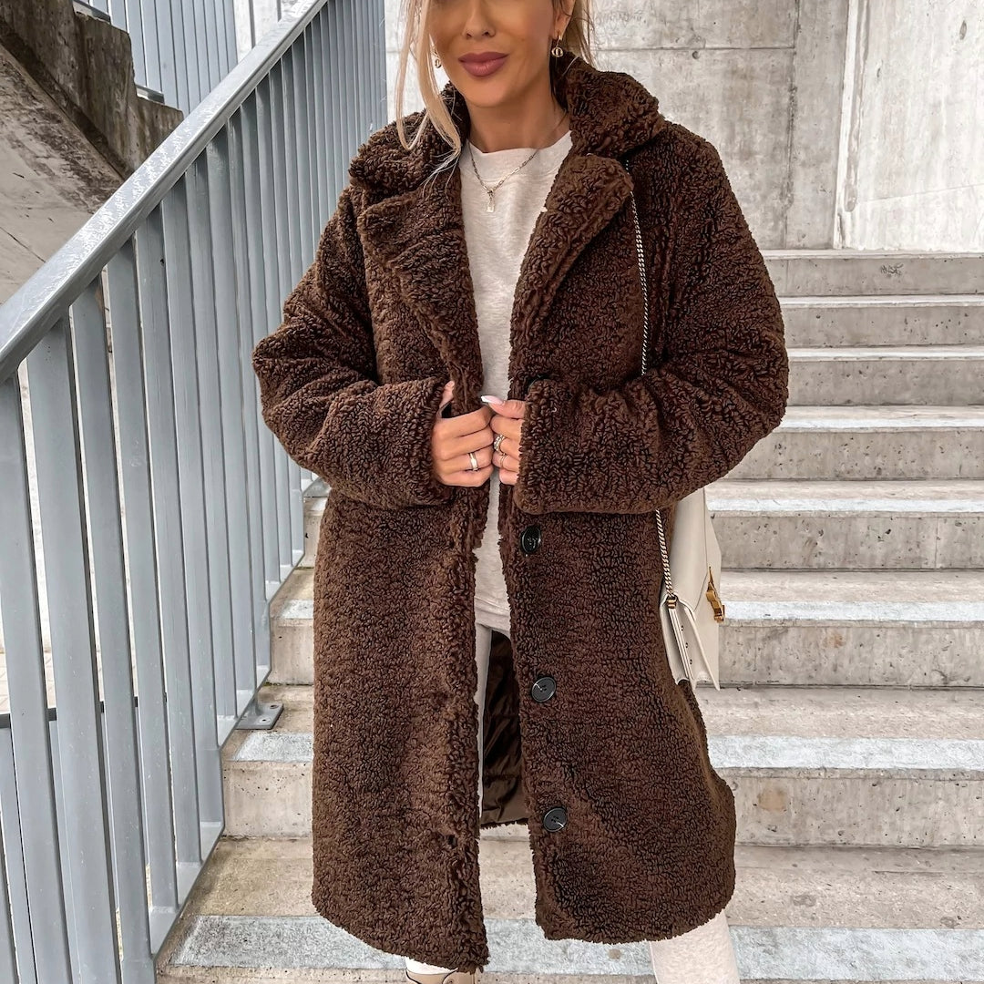 Berg-Feldt | Langer, Warmer Fleece Mantel für Damen