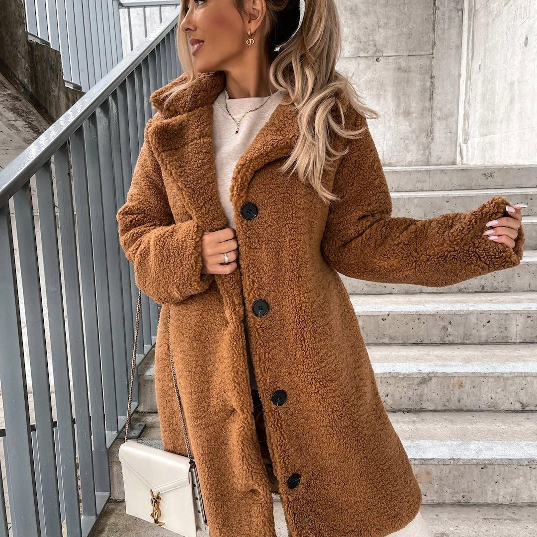 Berg-Feldt | Langer Teddymantel für Frauen - Winter