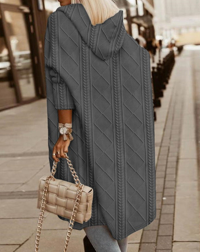 Berg-Feldt | Cardigan - Long pull à capuche en mélange de coton