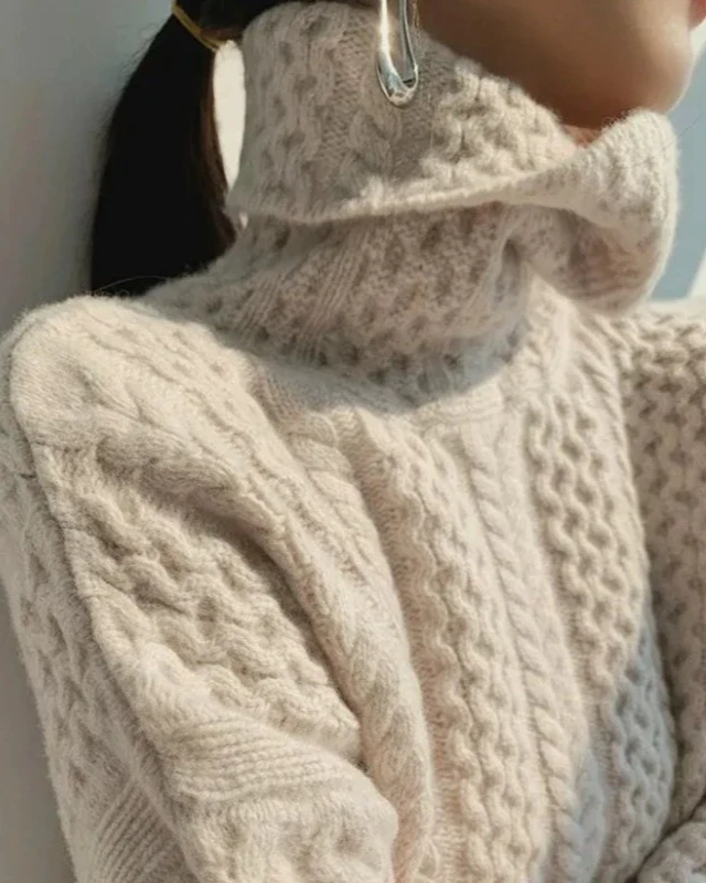 Berg-Feldt | Pull à col roulé en grosse maille Doux et chaud Design intemporel