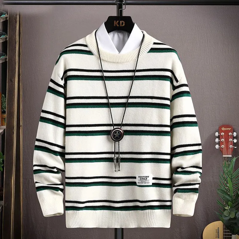 Pull classique en côtes pour homme