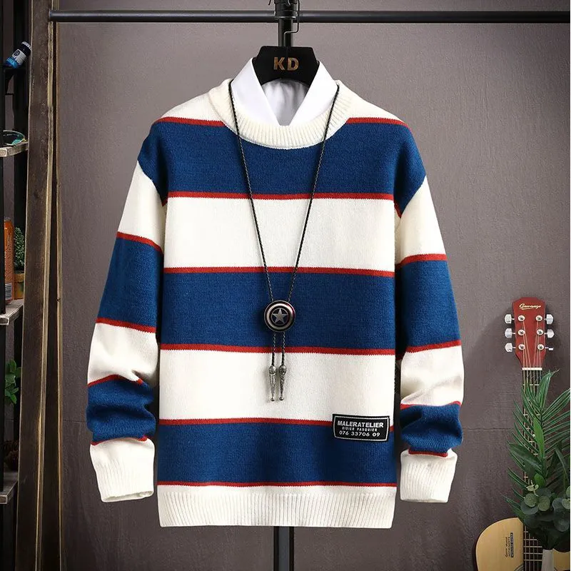 Pull classique en côtes pour homme