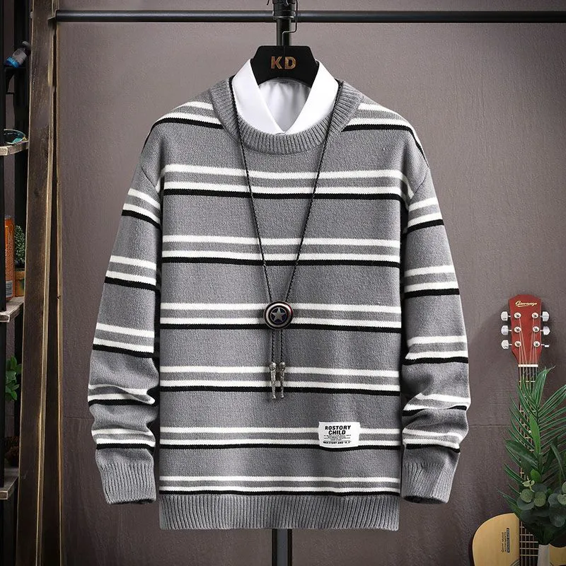 Pull classique en côtes pour homme
