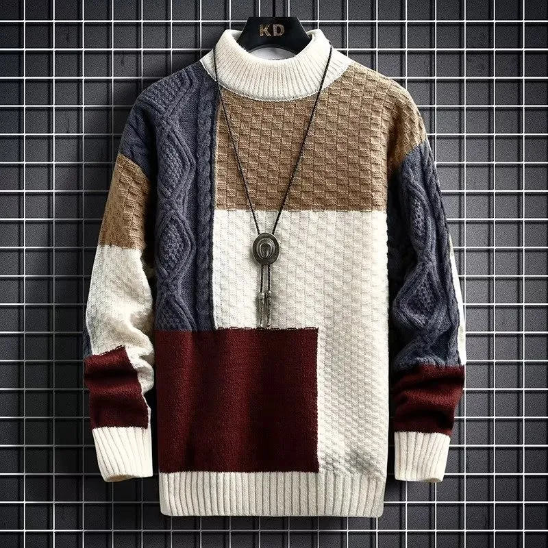 Pull classique en côtes pour homme