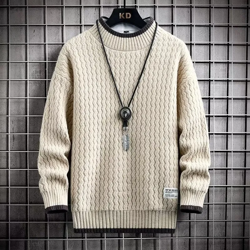 Pull classique en côtes pour homme