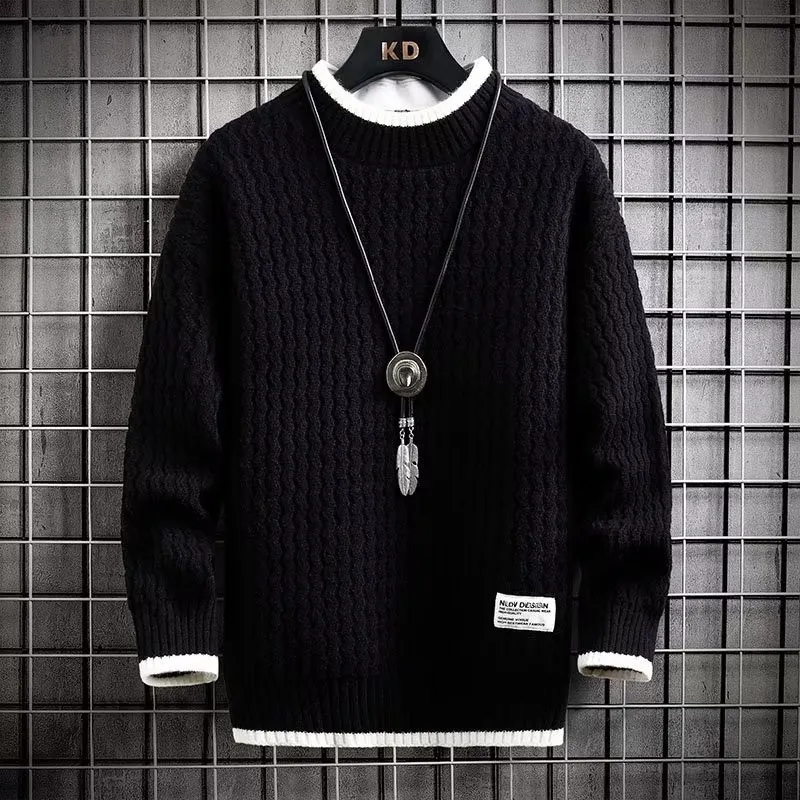 Pull classique en côtes pour homme