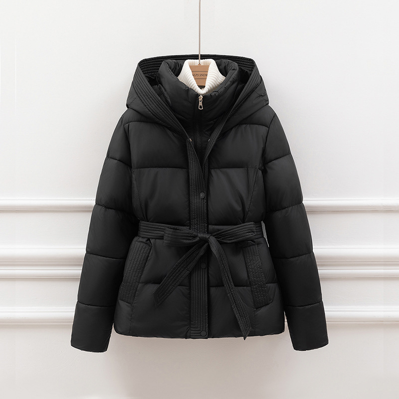 Berg-Feldt | Steppjacke - Slim Fit - Kapuze - Bindegürtel - Seitentaschen