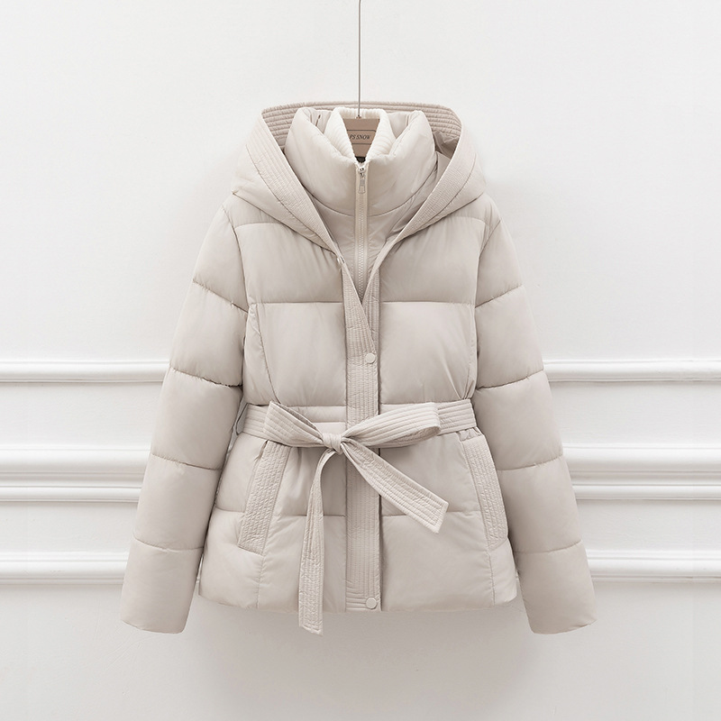 Berg-Feldt | Steppjacke - Slim Fit - Kapuze - Bindegürtel - Seitentaschen