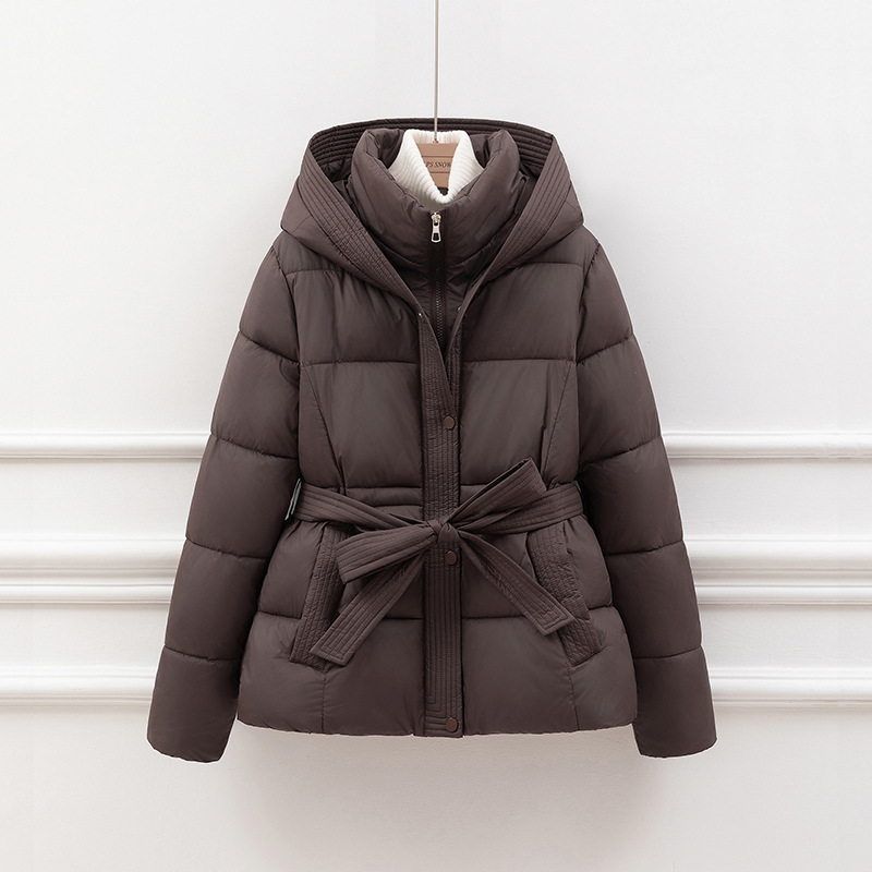 Berg-Feldt | Steppjacke - Slim Fit - Kapuze - Bindegürtel - Seitentaschen