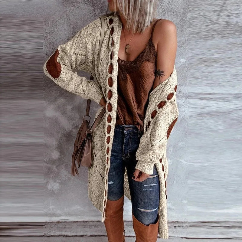 Berg-Feldt | Eleganter Strickpullover mit Kapuze Im Weinlese Stil