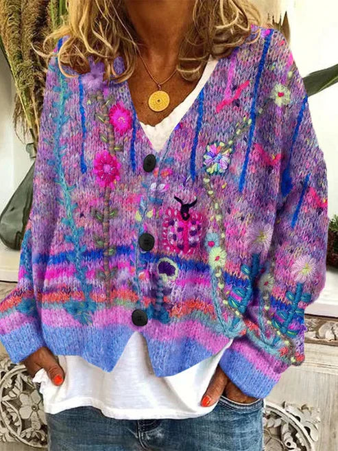 Berg-Feldt | Stilvolle bedruckte Jacke mit Knöpfen