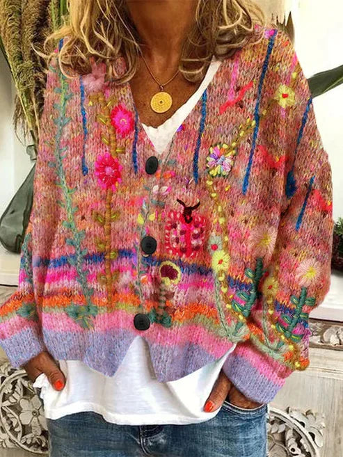 Berg-Feldt | Stilvolle bedruckte Jacke mit Knöpfen
