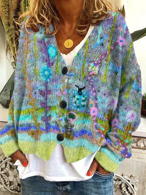 Berg-Feldt | Stilvolle bedruckte Jacke mit Knöpfen