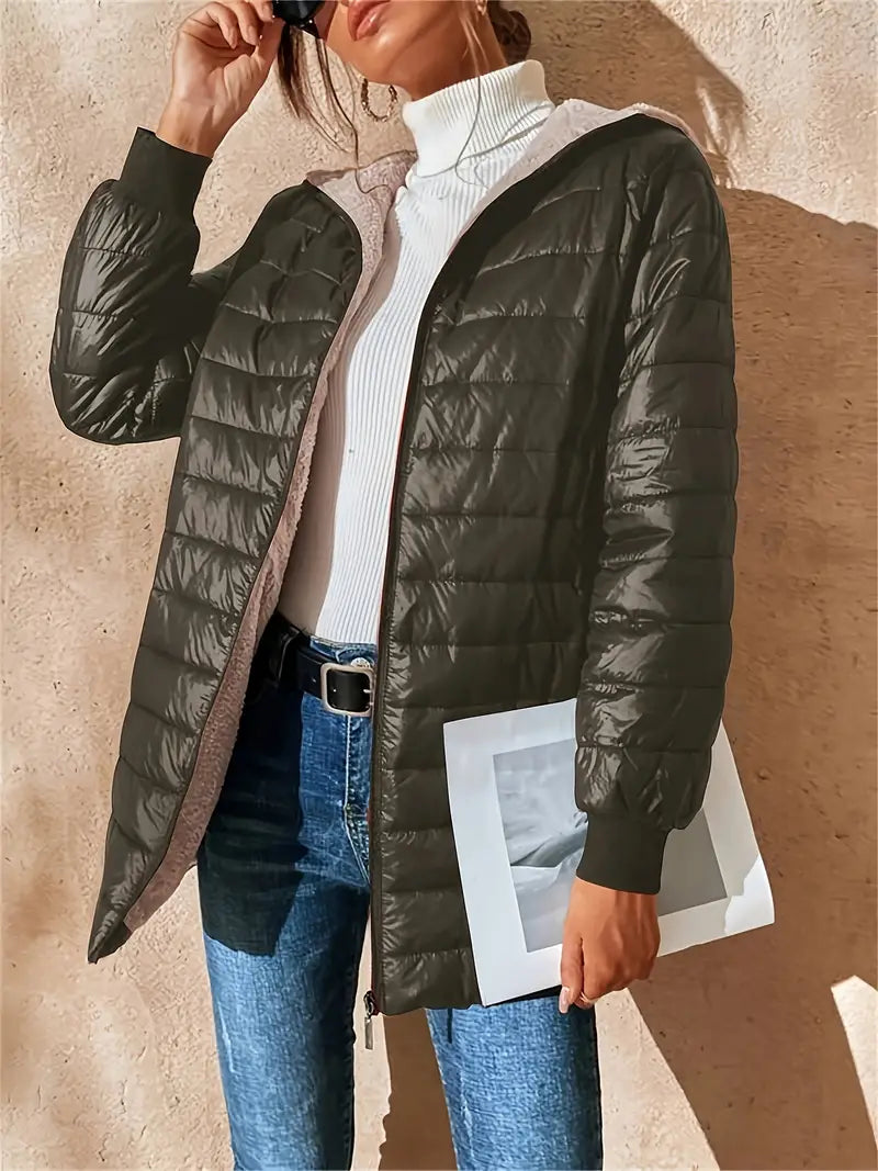 Berg-Feldt | Mittellange Kapuzen Steppjacke