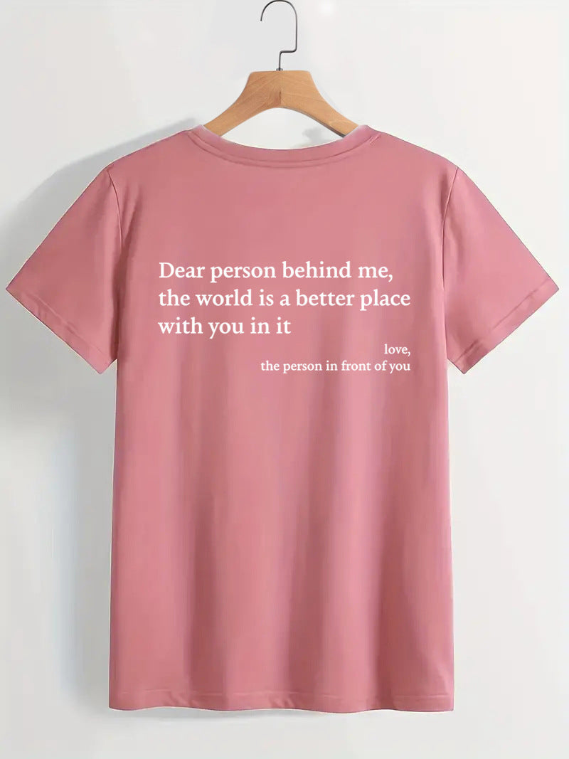 T-shirt ras du cou imprimé pour femme Fudus
