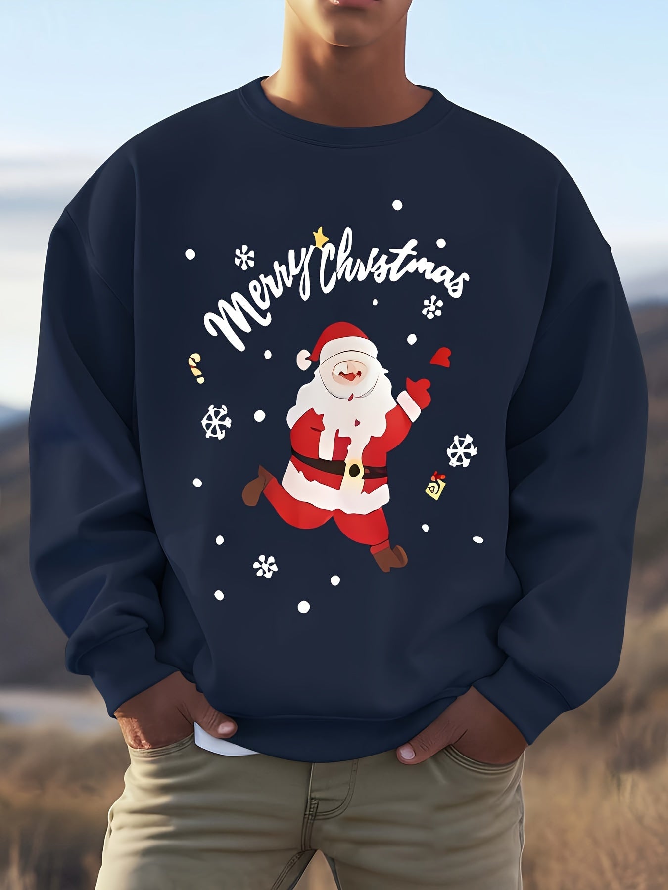 Berg-Feldt | Sweatshirt mit Weihnachtsmotiv Baumwolle Frohe Weihnachten Design