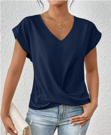 T-shirt femme Fudus à nœud asymétrique pour l'été