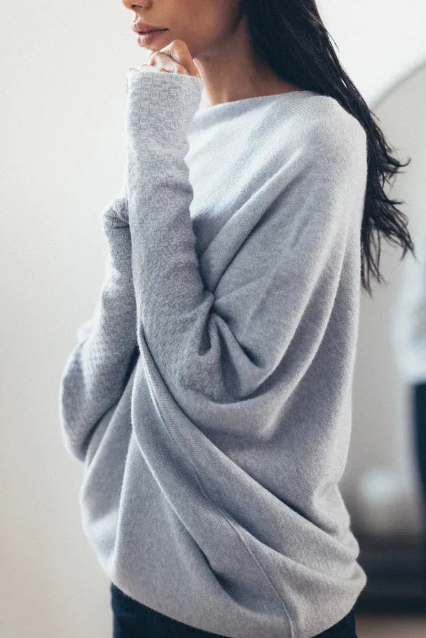 Berg-Feldt | Sweatshirt - Asymmetrisch Drapierter Off-Shoulder Pullover