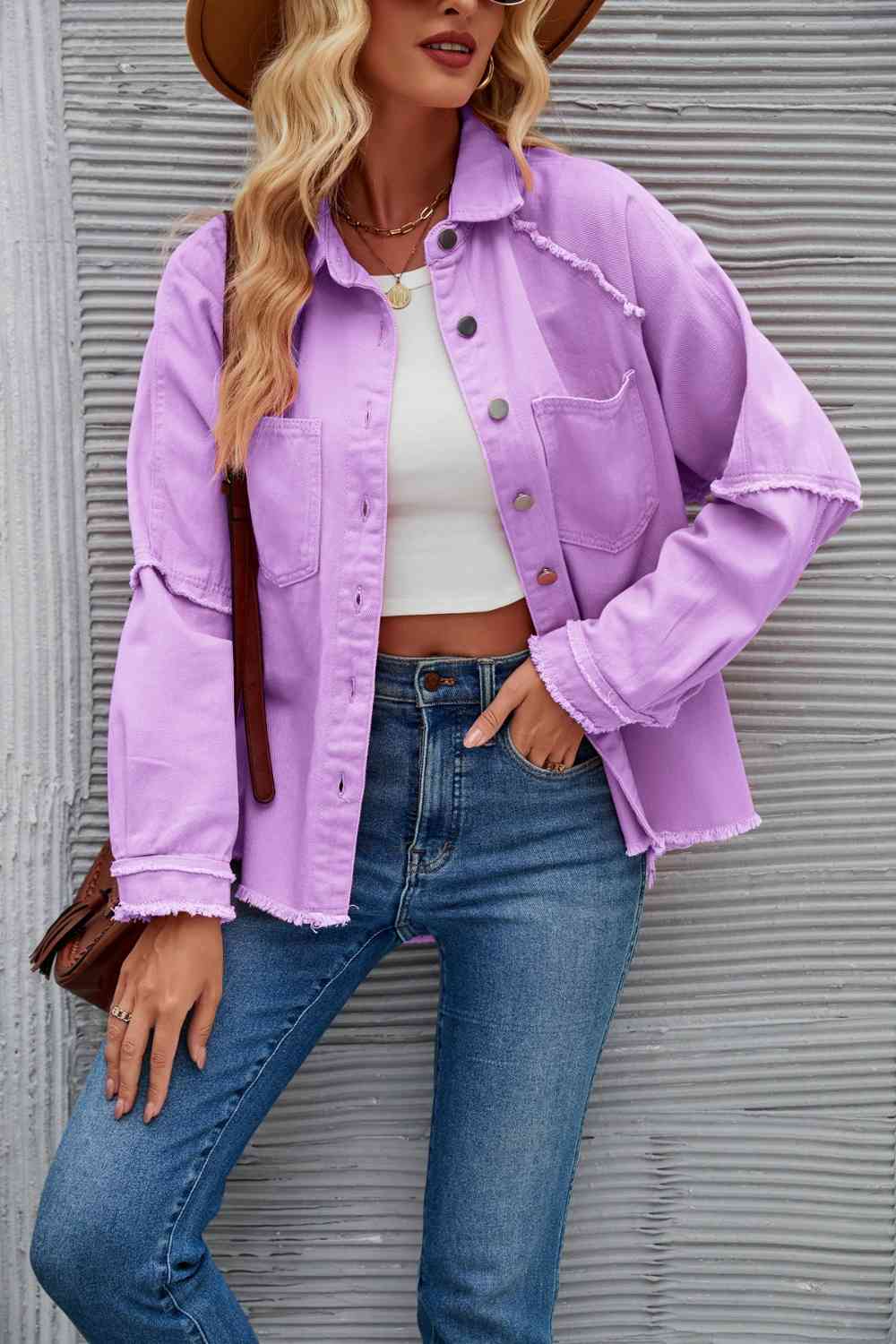 Berg-Feldt | Raw Hem Kragen Denimjacke