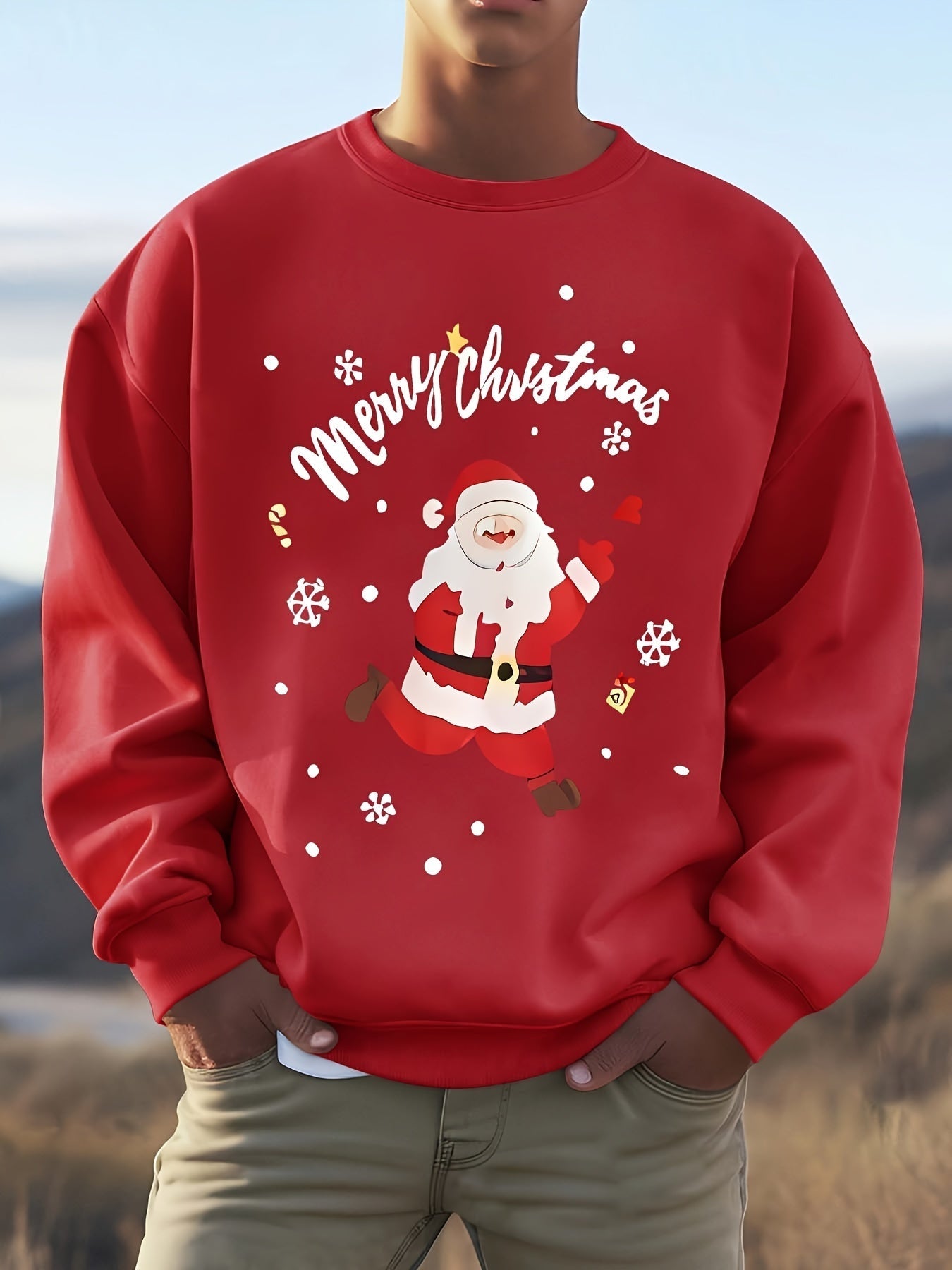 Berg-Feldt | Sweatshirt mit Weihnachtsmotiv Baumwolle Frohe Weihnachten Design