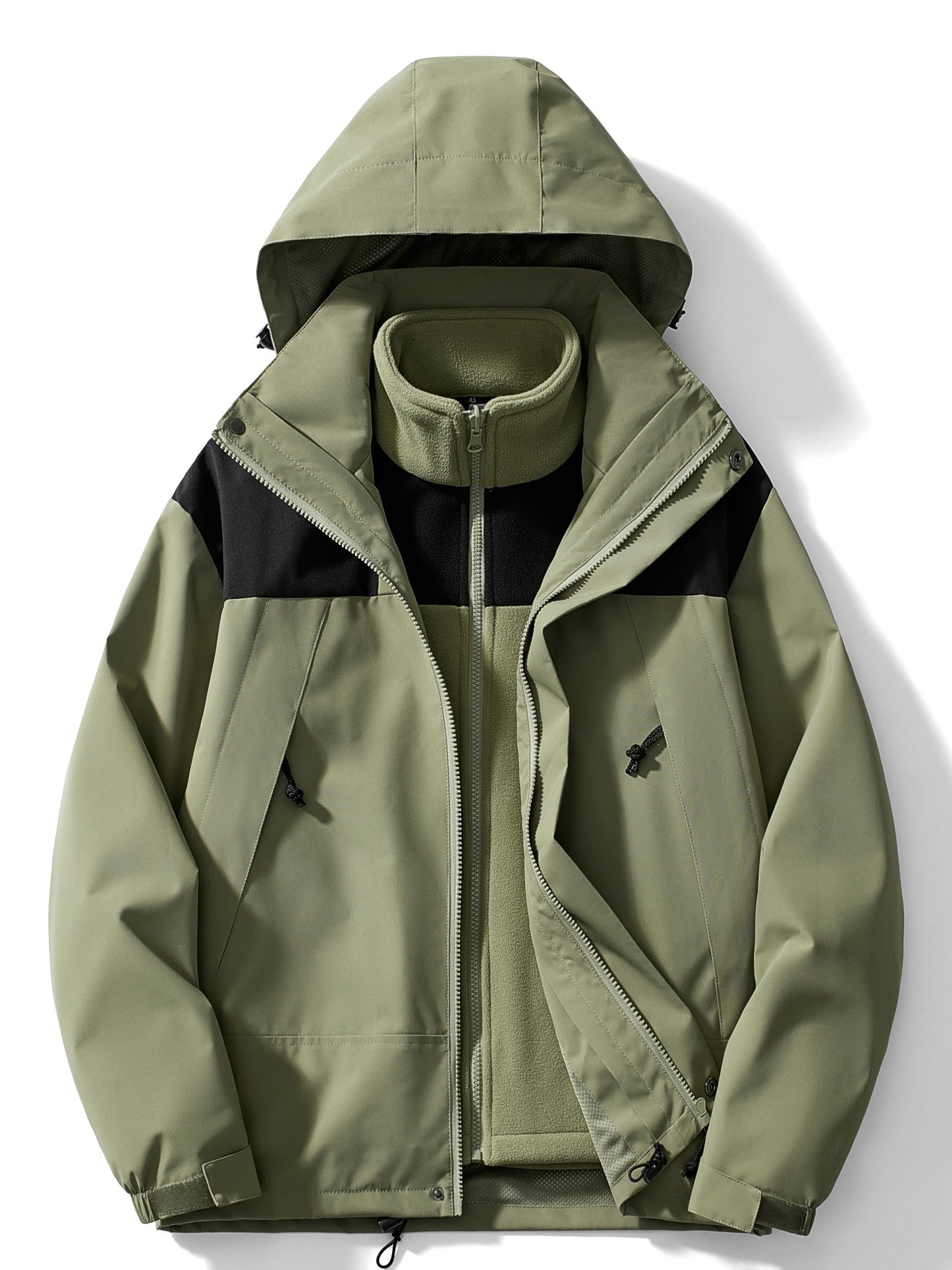 Berg-Feldt | Veste d'hiver en polaire 3-en-1 à capuche pour femme | Polyvalente & Chaude