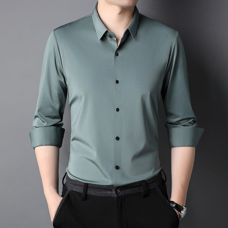 Fudus Chemise décontractée à manches longues micro-élastiques